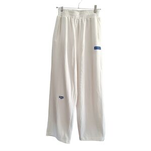 Pull On White Joggers with Blue Decals